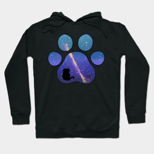 Galaxy Cat Paw Print Hoodie